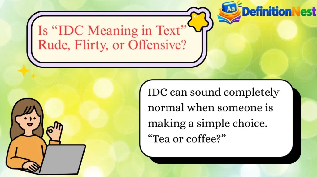 Is “IDC Meaning in Text” Rude, Flirty, or Offensive?