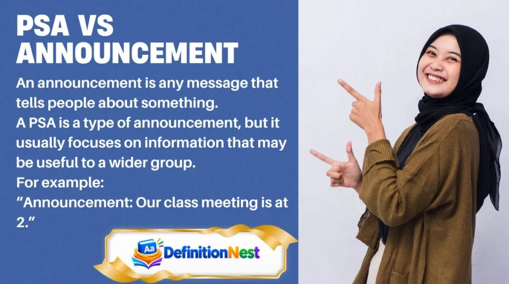 PSA vs Announcement