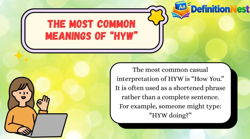 The Most Common Meanings of “HYW”