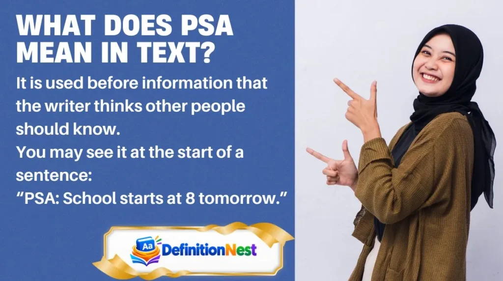 What Does PSA Mean in Text?